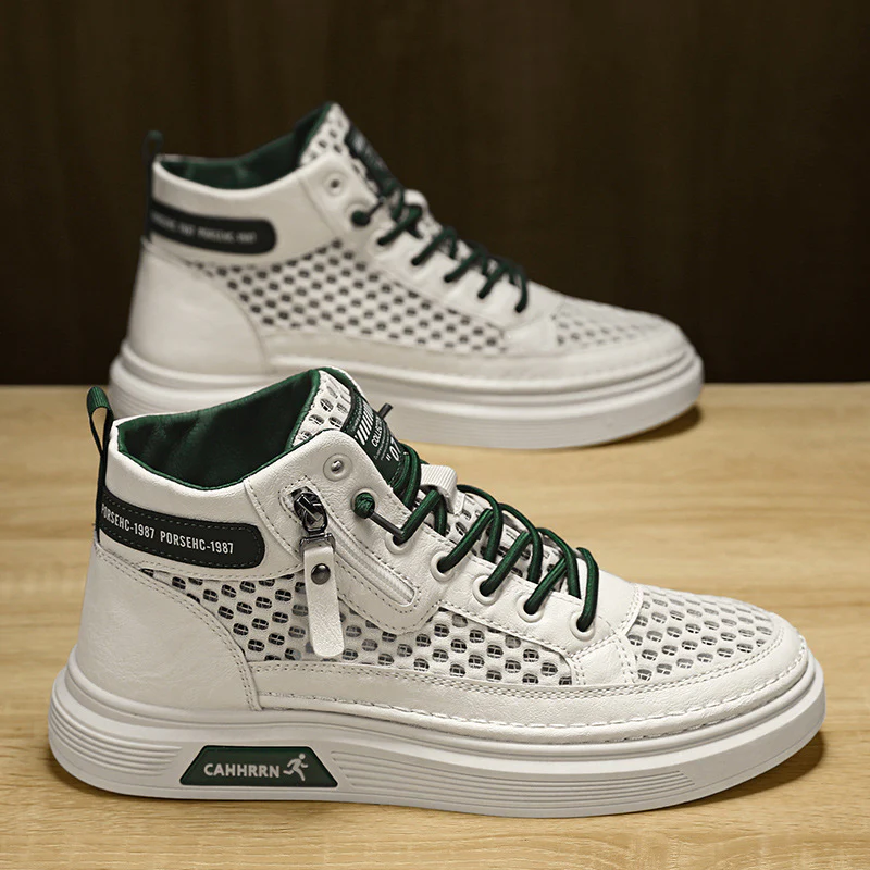Damen modische High-Top Sneakers mit atmungsaktivem Netzdesign und rutschfester Laufsohle Heidi Mode - Image 2