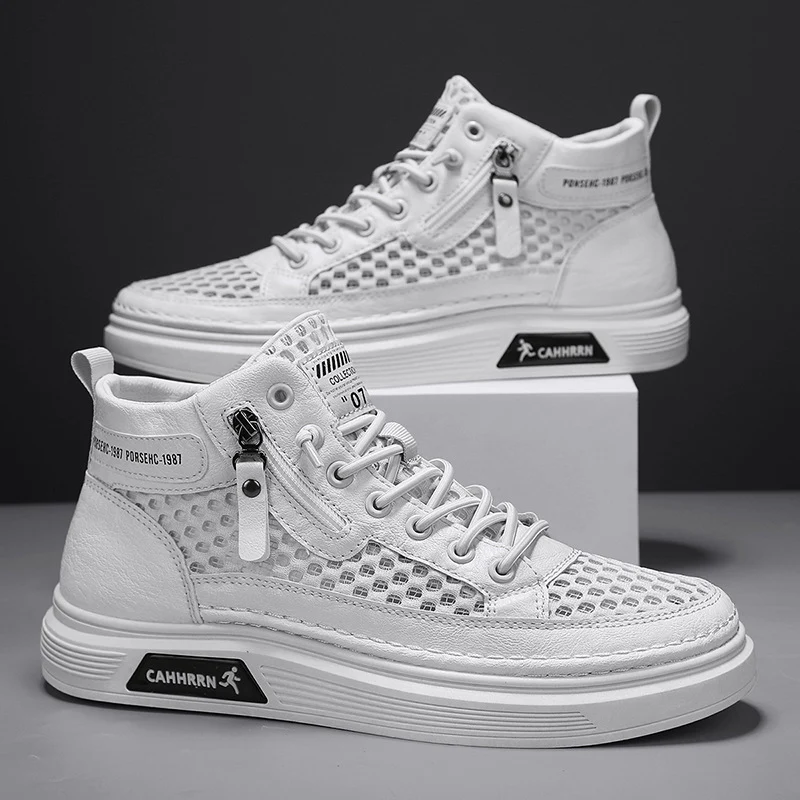 Damen modische High-Top Sneakers mit atmungsaktivem Netzdesign und rutschfester Laufsohle Heidi Mode - Image 3