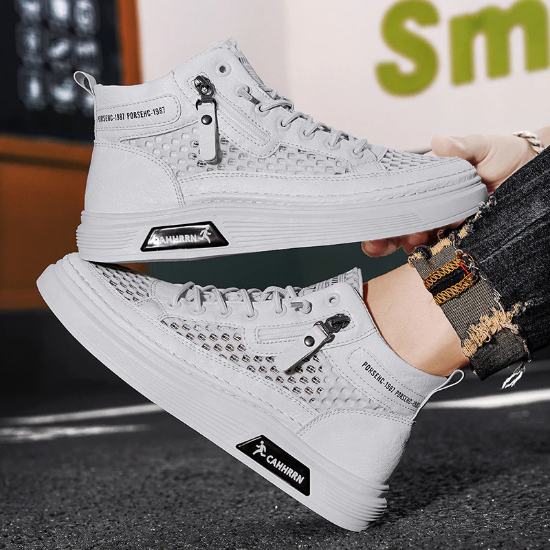 Damen modische High-Top Sneakers mit atmungsaktivem Netzdesign und rutschfester Laufsohle Heidi Mode - Image 4
