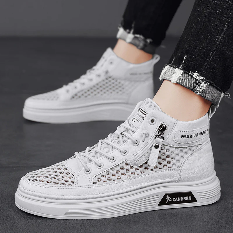 Damen modische High-Top Sneakers mit atmungsaktivem Netzdesign und rutschfester Laufsohle Heidi Mode - Image 9
