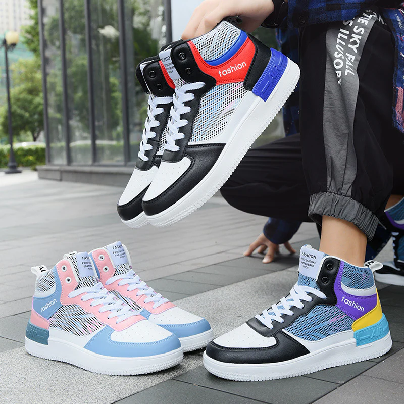 Damen Modische High-Top Sneakers mit atmungsaktiver Mesh-Oberfläche und dämpfender Sohle Heidi Mode - Image 4
