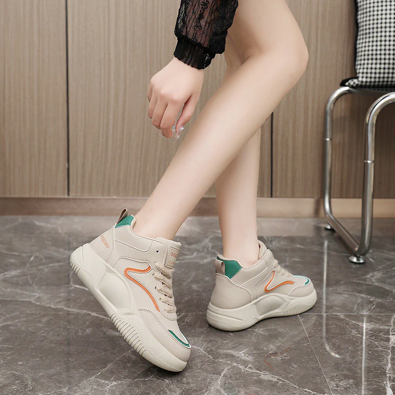 Damen modische High-Top Sneakers mit atmungsaktiver Oberfläche und flexibler Sohle Heidi Mode - Image 3