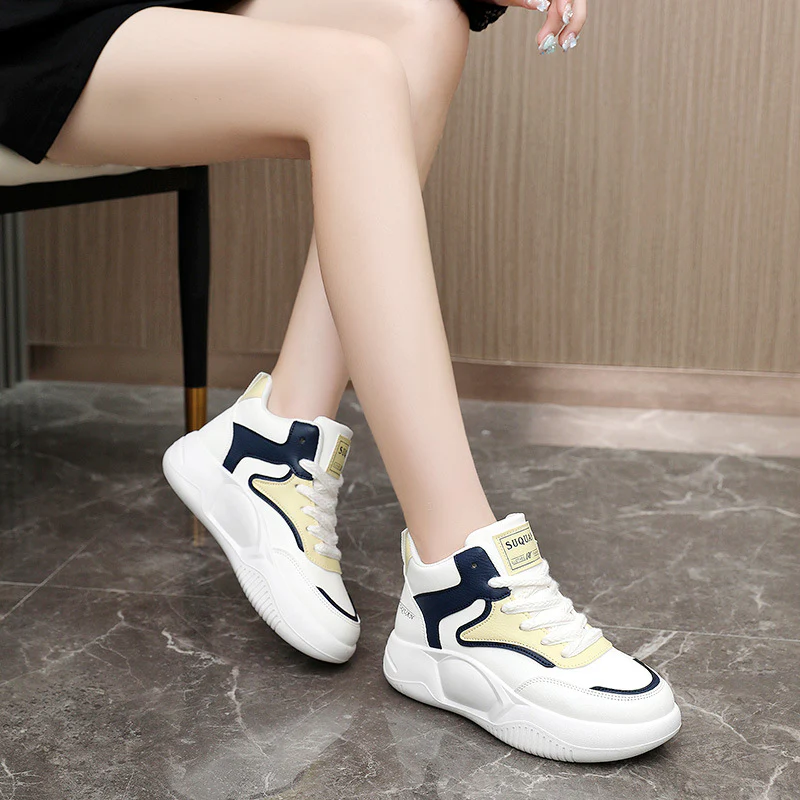 Damen modische High-Top Sneakers mit atmungsaktiver Oberfläche und flexibler Sohle Heidi Mode - Image 4