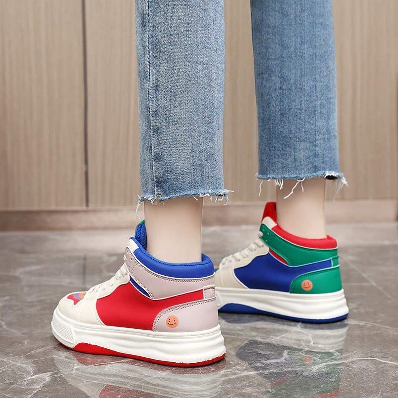 Damen modische High-Top Sneakers mit bunten Akzenten und atmungsaktivem Obermaterial Heidi Mode - Image 3
