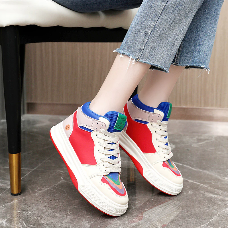 Damen modische High-Top Sneakers mit bunten Akzenten und atmungsaktivem Obermaterial Heidi Mode - Image 4
