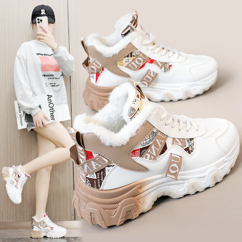 Damen modische High-Top Sneakers mit dämpfender Sohle und kuscheligem Innenfutter Heidi Mode - Image 3