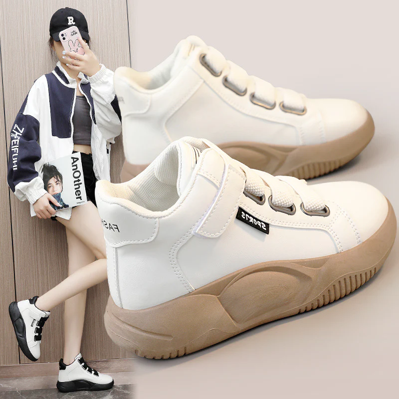 Damen modische High-Top Sneakers mit elastischen Schnürsenkeln und griffiger Sohle Heidi Mode - Image 2