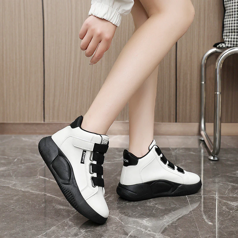 Damen modische High-Top Sneakers mit elastischen Schnürsenkeln und griffiger Sohle Heidi Mode - Image 4