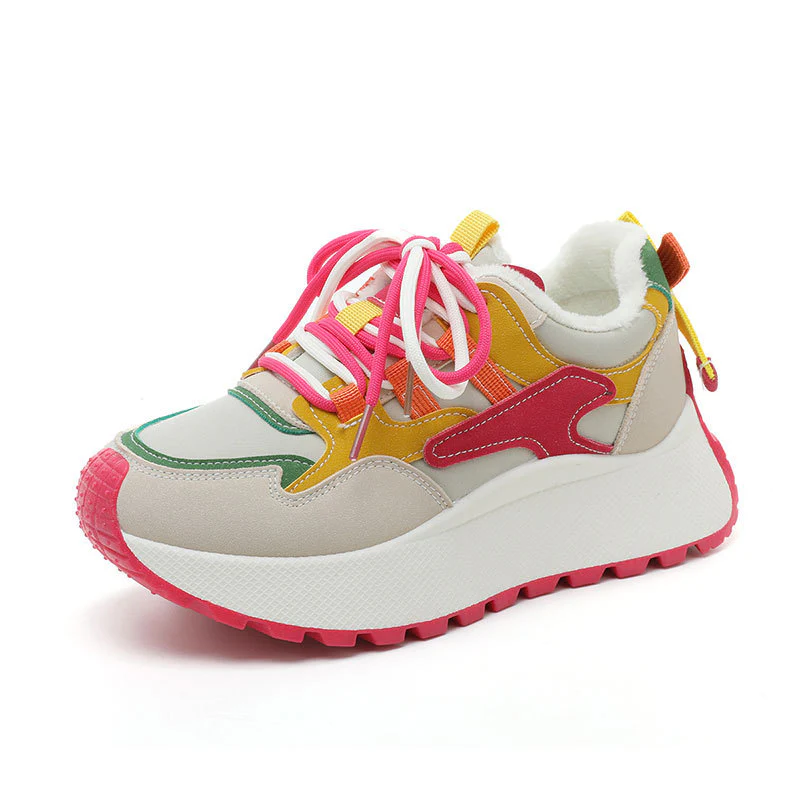 Damen modische High-Top Sneakers mit flauschigem Innenfutter und rutschfester Sohle Heidi Mode - Image 5