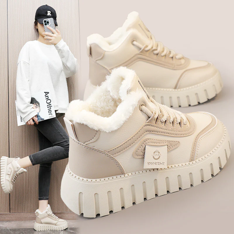 Damen modische High-Top Sneakers mit gefüttertem Innenfutter und rutschfester Sohle Heidi Mode - Image 3