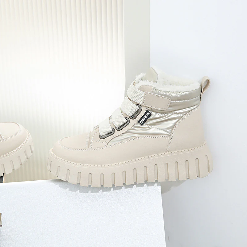 Damen modische High-Top Sneakers mit isolierendem Innenfutter und praktischen Klettverschlüssen Heidi Mode - Image 2