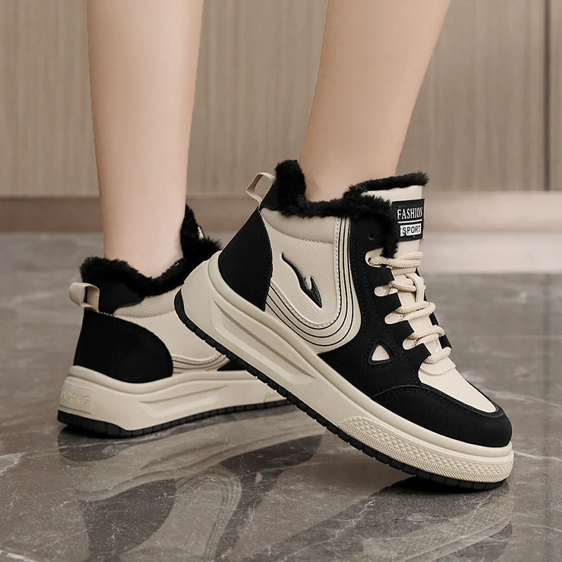 Damen modische High-Top Sneakers mit kuscheligem Fleecefutter und rutschfester Sohle Heidi Mode - Image 4