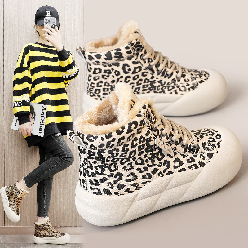 Damen modische High-Top Sneakers mit kuscheligem Innenfutter Heidi Mode - Image 2
