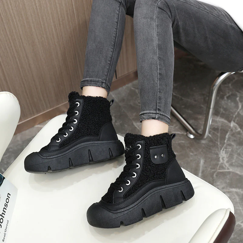 Damen modische High-Top Sneakers mit kuscheligem Innenfutter Heidi Mode - Image 3