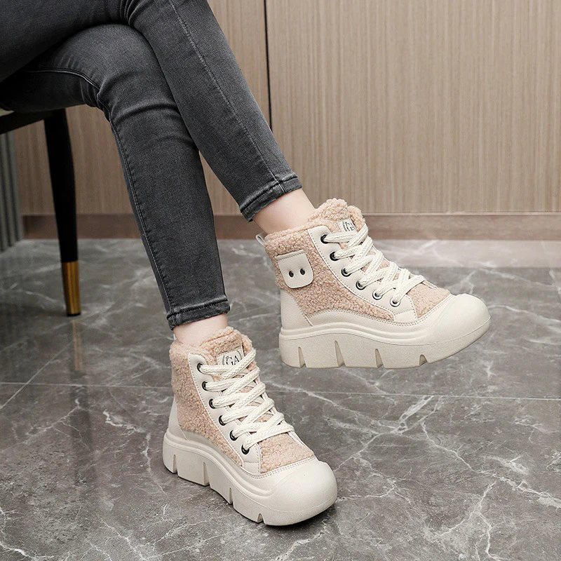 Damen modische High-Top Sneakers mit kuscheligem Innenfutter Heidi Mode - Image 4