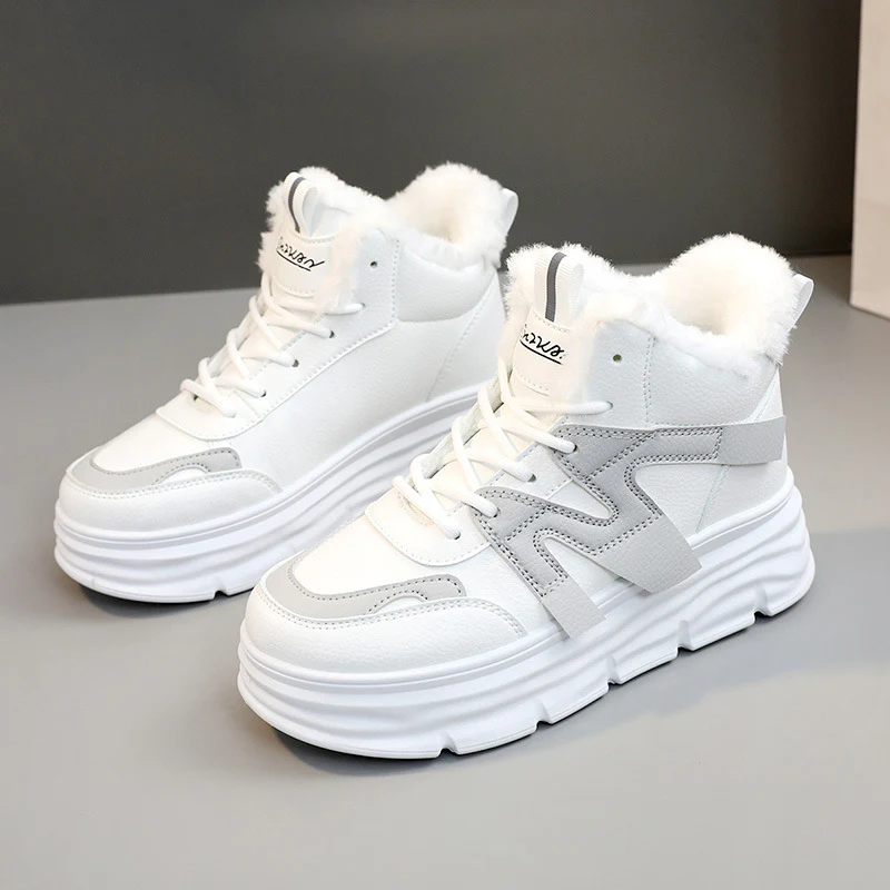 Damen modische High-Top Sneakers mit kuscheligem Innenfutter und robustem Profil Heidi Mode - Image 2