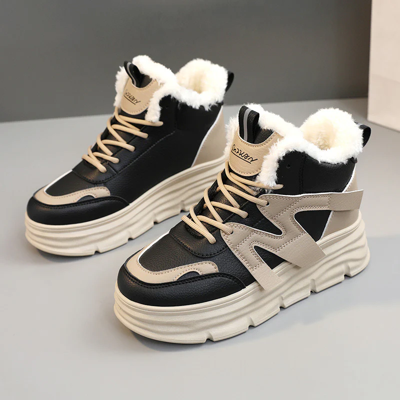 Damen modische High-Top Sneakers mit kuscheligem Innenfutter und robustem Profil Heidi Mode - Image 7