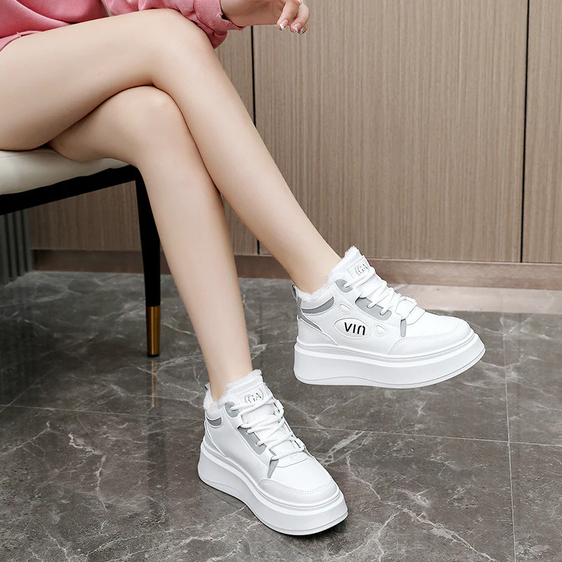 Damen modische High-Top Sneakers mit kuscheligem Innenfutter und robustem Sohlenprofil Heidi Mode - Image 4