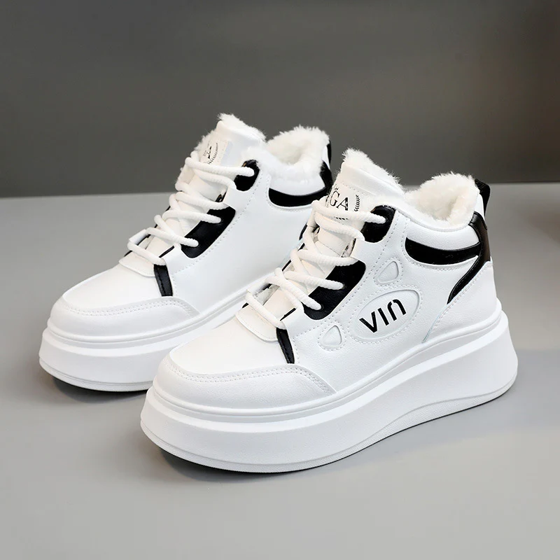 Damen modische High-Top Sneakers mit kuscheligem Innenfutter und robustem Sohlenprofil Heidi Mode - Image 6