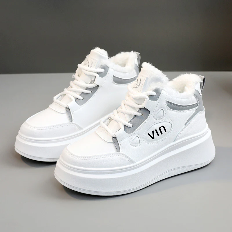 Damen modische High-Top Sneakers mit kuscheligem Innenfutter und robustem Sohlenprofil Heidi Mode - Image 7