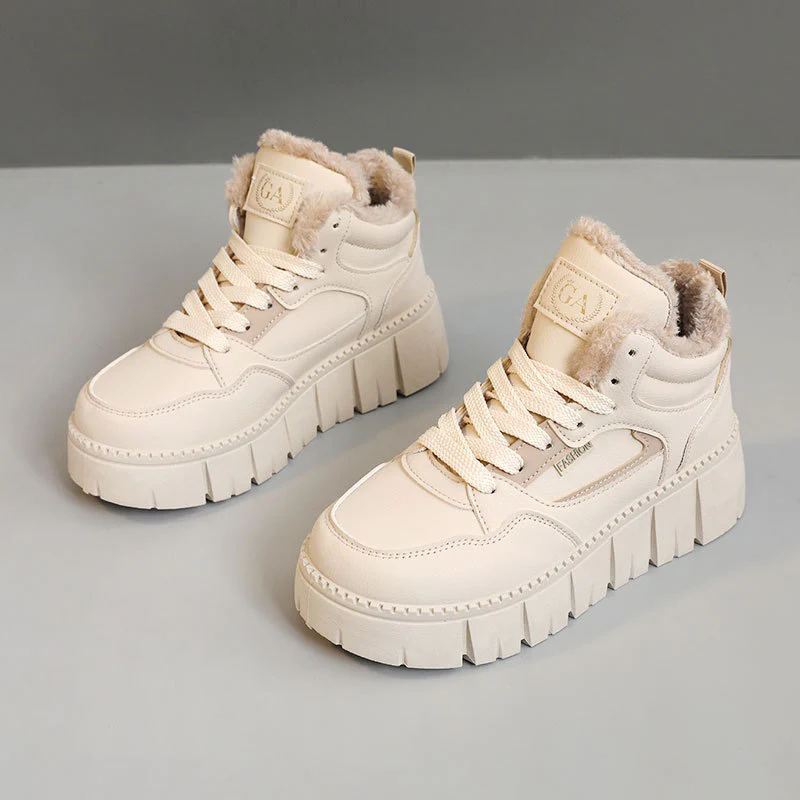 Damen modische High-Top Sneakers mit kuscheligem Innenfutter und sportlichem Design Heidi Mode - Image 2