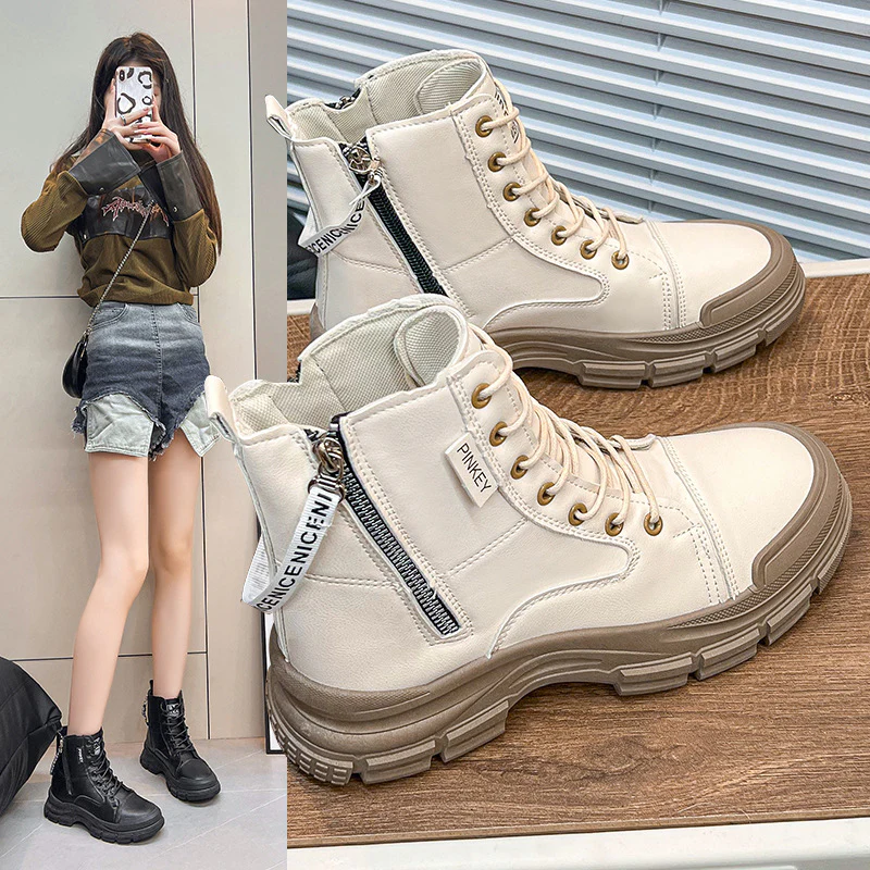 Damen modische High-Top Sneakers mit praktischem Reißverschluss und atmungsaktiver Sohle Heidi Mode - Image 3