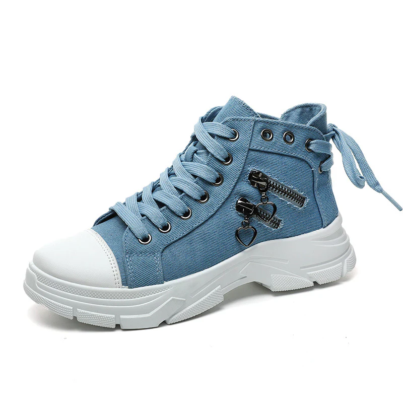 Damen modische High-Top Sneakers mit Reißverschluss und robustem Profil Heidi Mode - Image 5