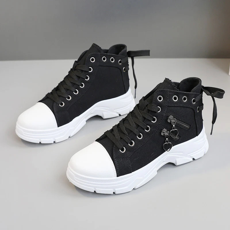 Damen modische High-Top Sneakers mit Reißverschluss und robustem Profil Heidi Mode - Image 9