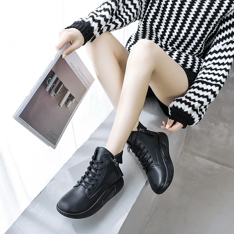 Damen modische High-Top Sneakers mit seitlichem Reißverschluss Heidi Mode - Image 3