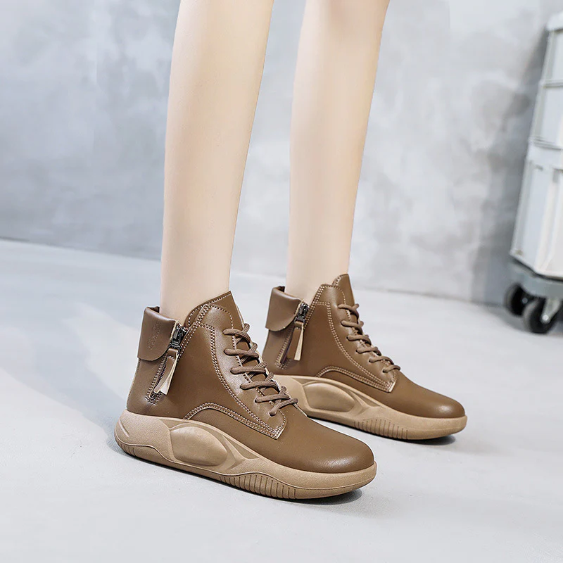 Damen modische High-Top Sneakers mit seitlichem Reißverschluss Heidi Mode - Image 4