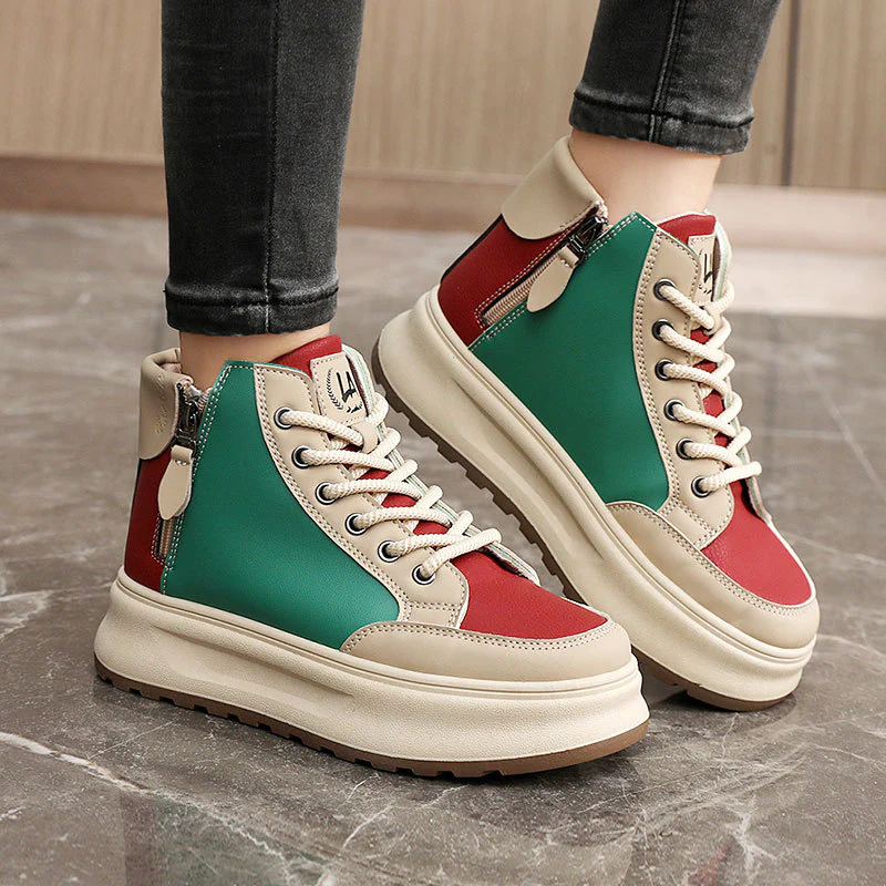 Damen modische High-Top Sneakers mit seitlichem Zipper und dämpfender Sohle Heidi Mode - Image 2