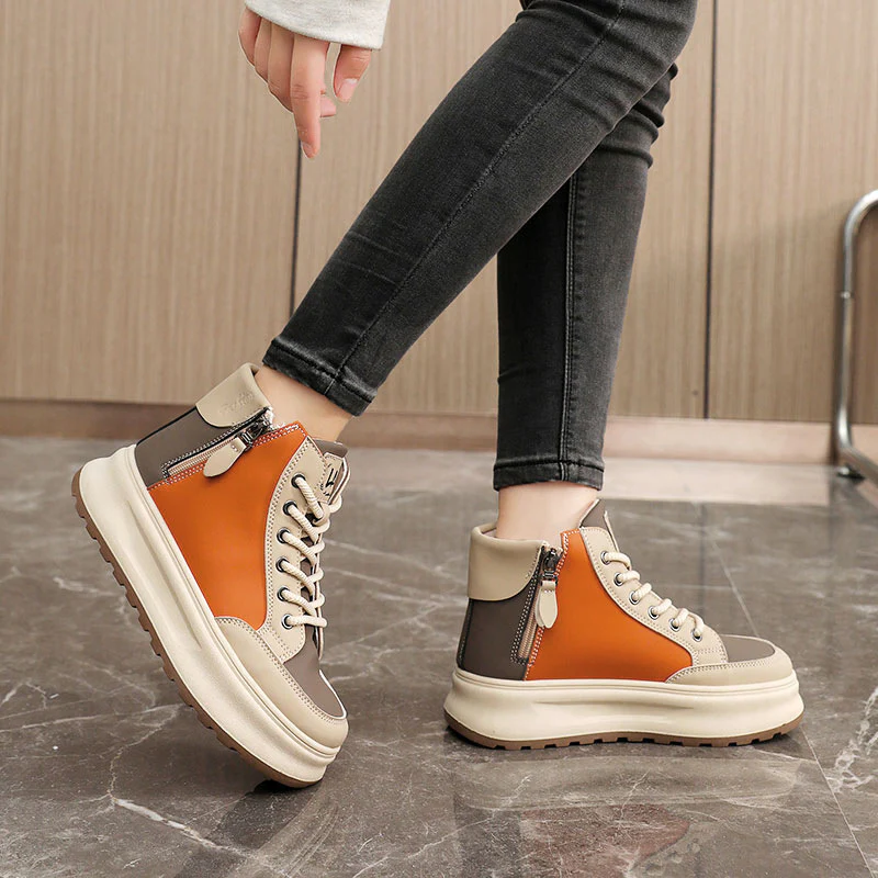 Damen modische High-Top Sneakers mit seitlichem Zipper und dämpfender Sohle Heidi Mode - Image 4