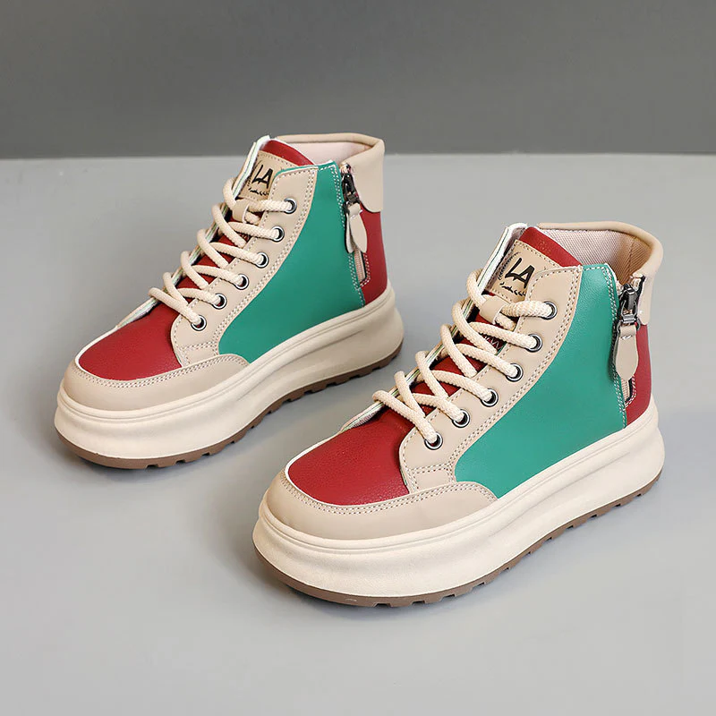 Damen modische High-Top Sneakers mit seitlichem Zipper und dämpfender Sohle Heidi Mode - Image 8