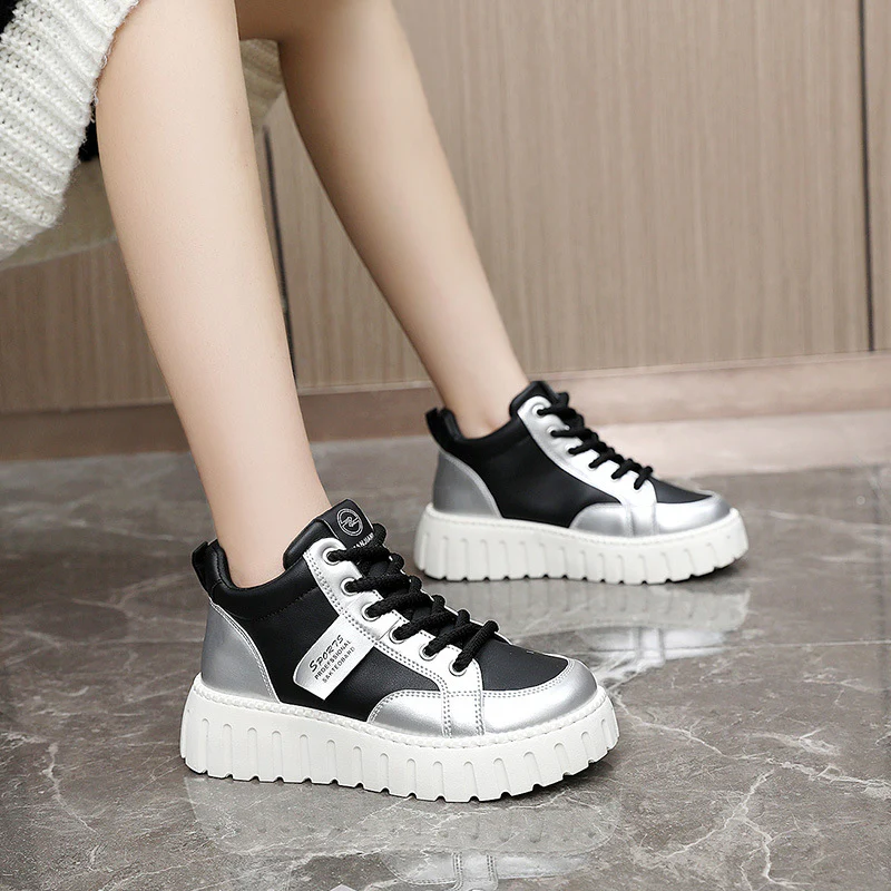 Damen Modische High-Top Sneakers mit sportlichem Design und robustem Sohlenprofil Heidi Mode - Image 3