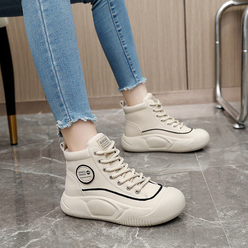 Damen modische High-Top Sneakers mit strapazierfähiger Sohle und sportlichem Design Heidi Mode - Image 3