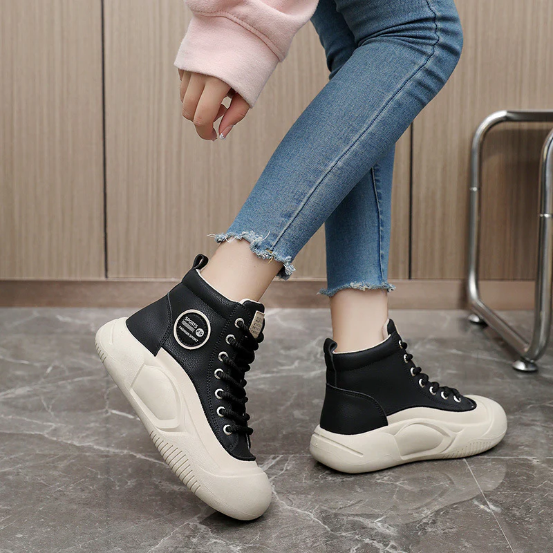 Damen modische High-Top Sneakers mit strapazierfähiger Sohle und sportlichem Design Heidi Mode - Image 4