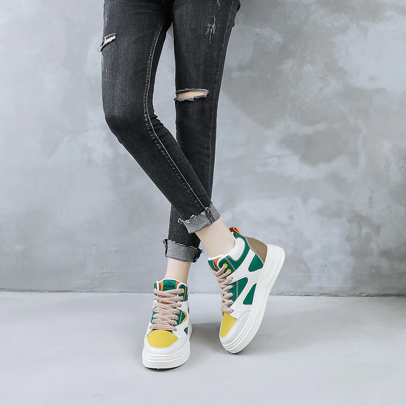 Damen modische High-Top Sneakers mit trendigen Farbakzenten Heidi Mode - Image 4