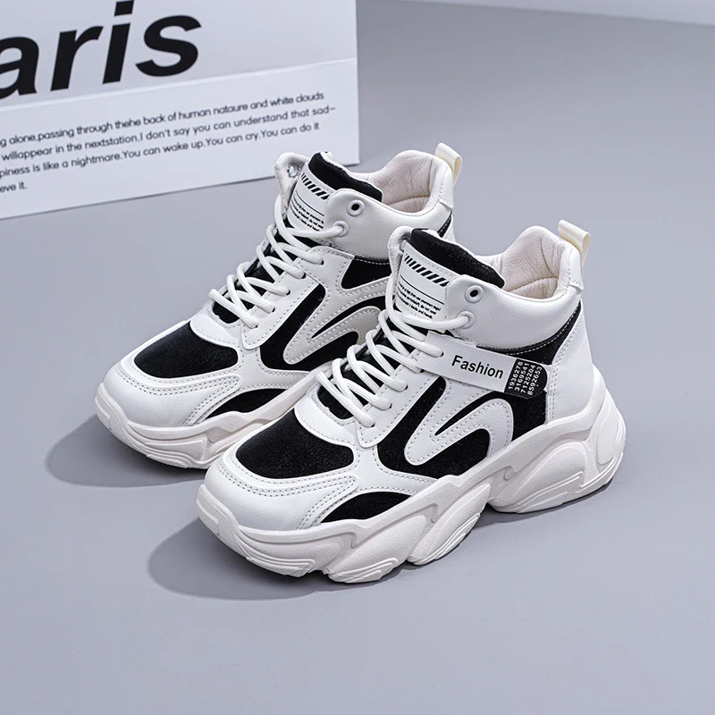 Damen modische High-Top Sneakers mit verstärktem Sohlenprofil und atmungsaktiver Obermaterialstruktur Heidi Mode - Image 2