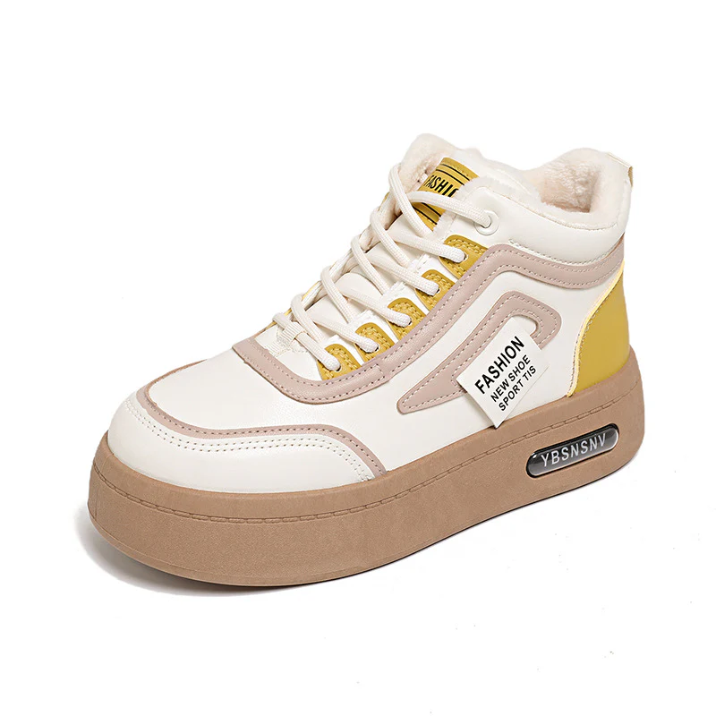 Damen modische High-Top Sneakers mit warmem Innenfutter und robuster Profilsohle Heidi Mode - Image 6