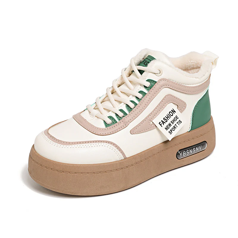 Damen modische High-Top Sneakers mit warmem Innenfutter und robuster Profilsohle Heidi Mode - Image 7