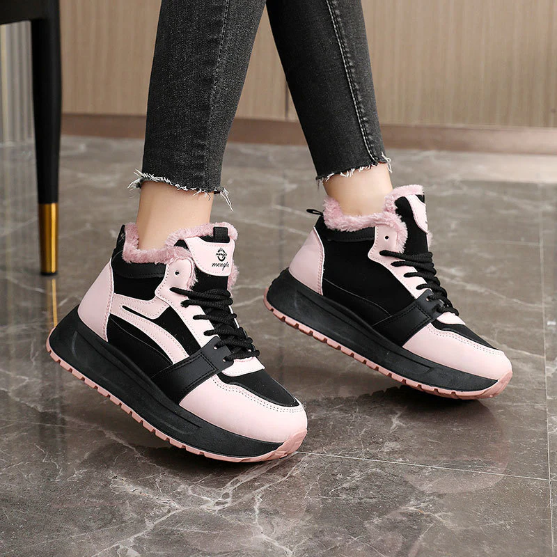 Damen modische High-Top Sneakers mit warmem Innenfutter und rutschfester Sohle Heidi Mode - Image 3