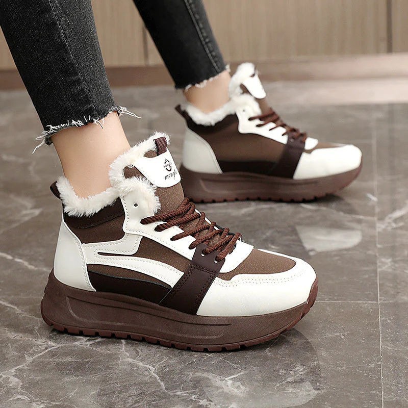Damen modische High-Top Sneakers mit warmem Innenfutter und rutschfester Sohle Heidi Mode - Image 4