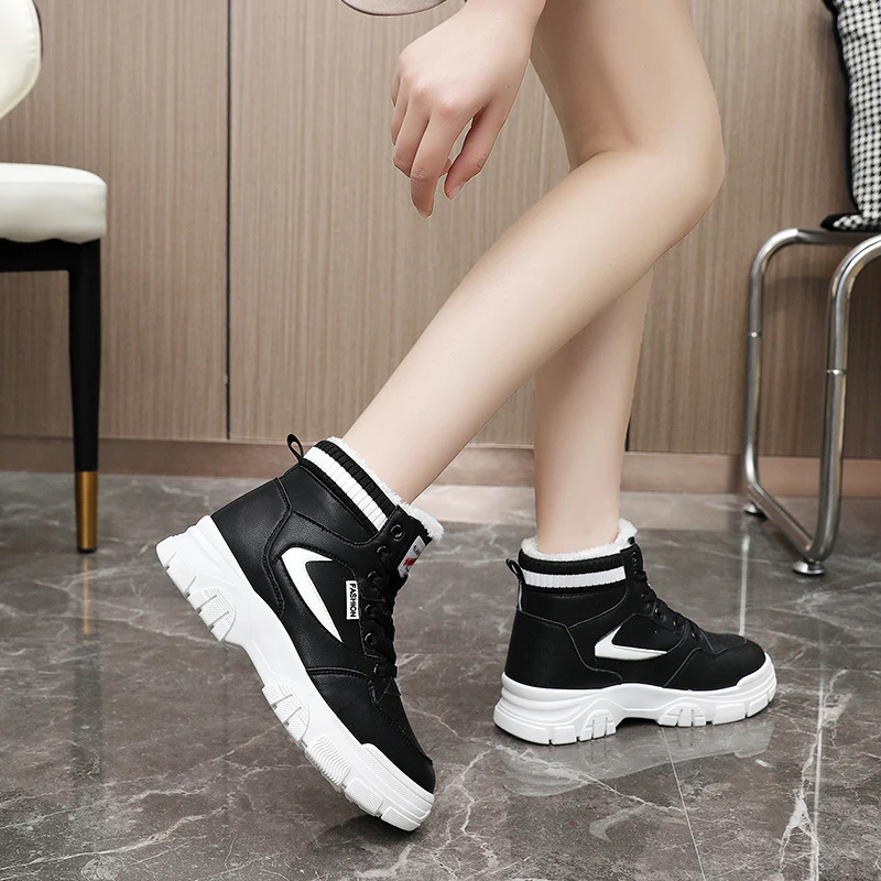 Damen modische High-Top Sneakers mit warmem Innenfutter und strapazierfähigem Obermaterial Heidi Mode - Image 3