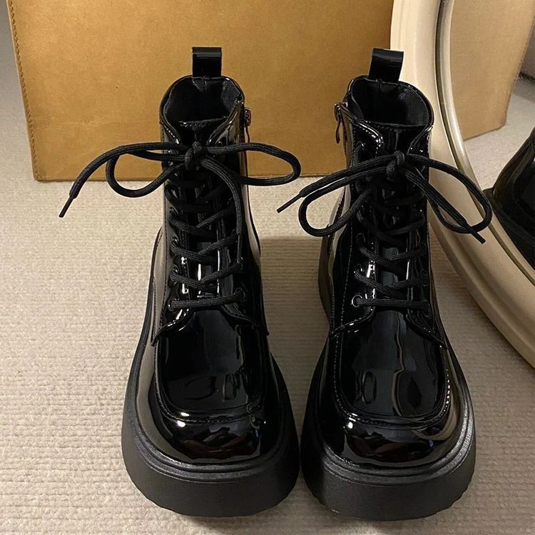 Damen Modische High-Top Stiefel mit robuster Plattformsohle und stylischem Schnürsystem Heidi Mode - Image 5