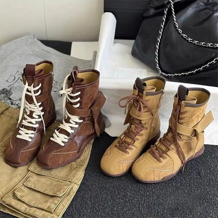 Damen modische High-Top Stiefel mit trendiger Schnürung und luxuriösem Innenfutter Heidi Mode - Image 2