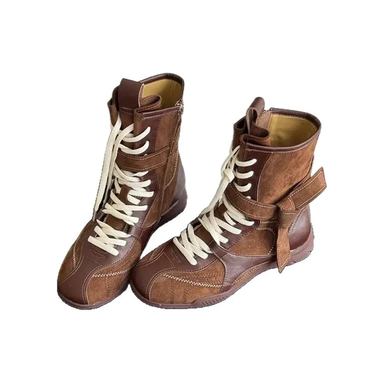 Damen modische High-Top Stiefel mit trendiger Schnürung und luxuriösem Innenfutter Heidi Mode - Image 5