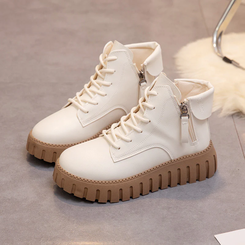 Damen Modische High-Top Stiefeletten mit Reißverschluss und rutschfester Sohle Heidi Mode - Image 2