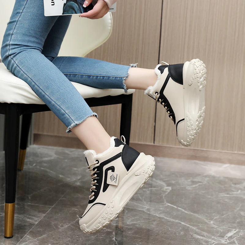 Damen modische Hochschnitt Sneakers mit warmem Futter und rutschfester Sohle Heidi Mode - Image 4