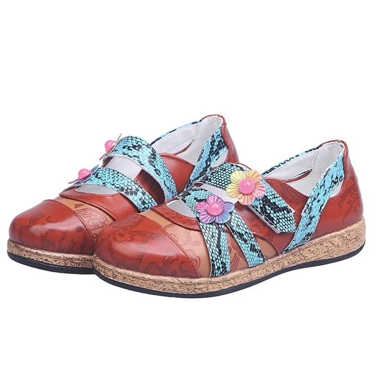Damen modische Komfort-Pantoletten mit buntem Blüten-Design und ergonomischem Fußbett Heidi Mode - Image 3