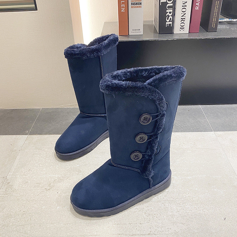 Damen modische Kurzstiefel mit wohligem Kunstfell und stilvollen Knopf-Details Heidi Mode - Image 4